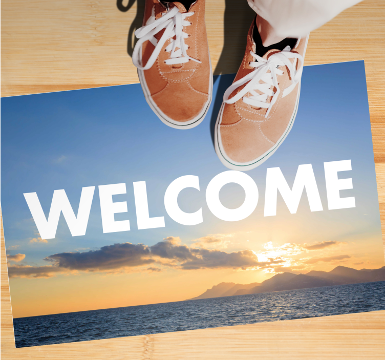 Solnedgång välkommen ingång Vinylmatta foajé - Tenstickers