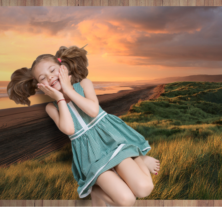 Solnedgångsstrandlandskap Vinylmatta natur - Tenstickers