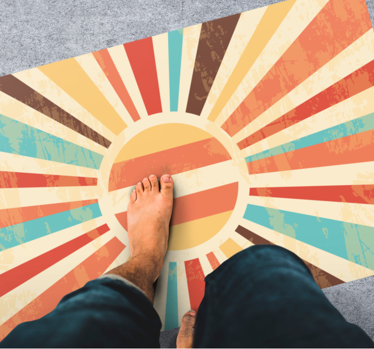 Soluppgångens färgexplosion Vinylmatta årgång - Tenstickers