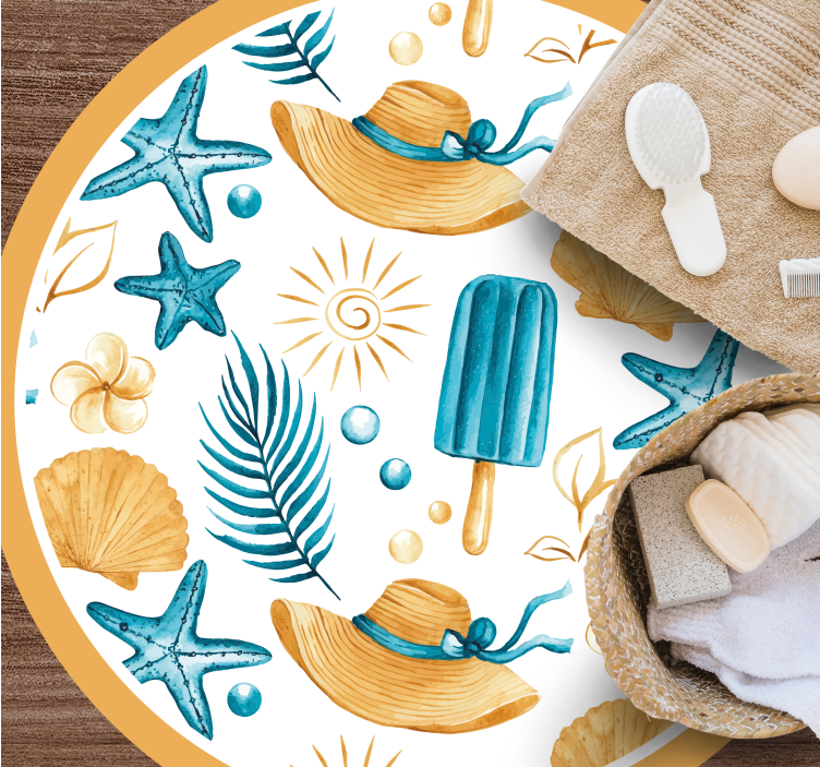 Sommarsemestervibbar Vinylmatta natur - Tenstickers