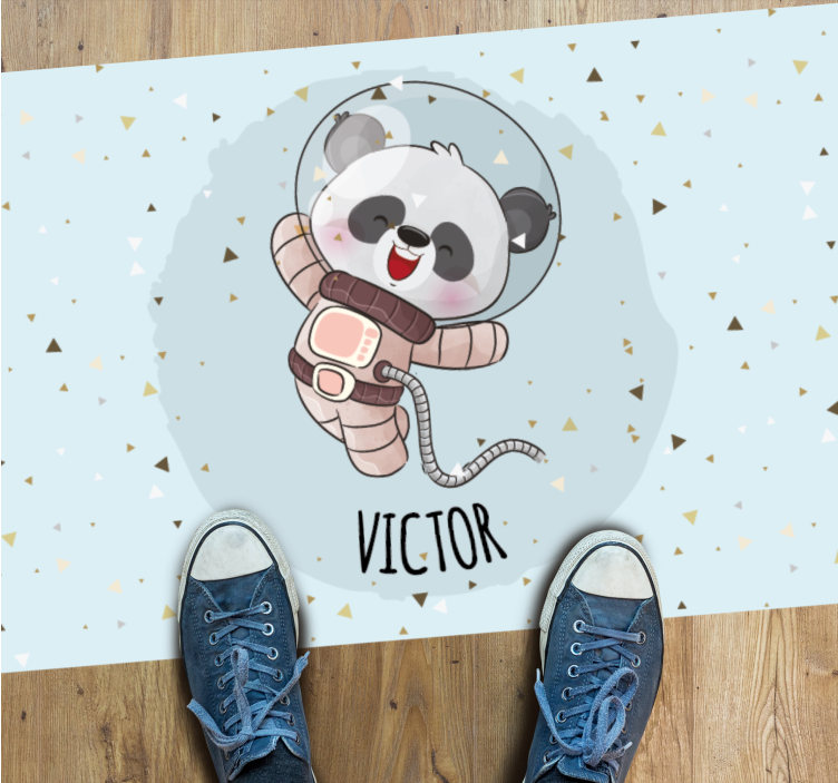 Söt panda-astronaut Vinylmatta namn - Tenstickers