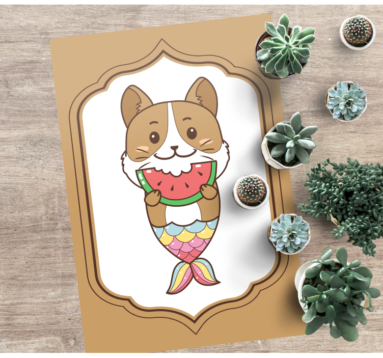 Söt sjöjungfrukaraktär Vinylmatta djur - Tenstickers