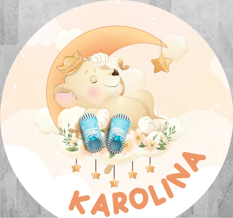 Söta djur lejon med namn personlig matta - Tenstickers