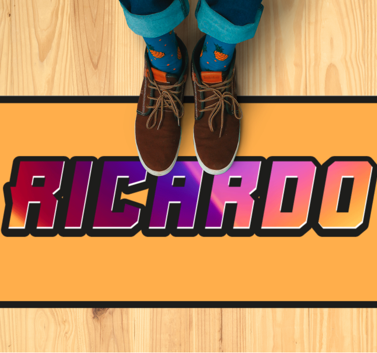 Sport neon personligt namn personlig matta - Tenstickers