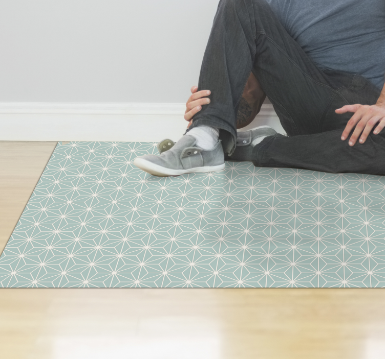 Grön stjärnexplosion Vinylmatta geometrisk - Tenstickers