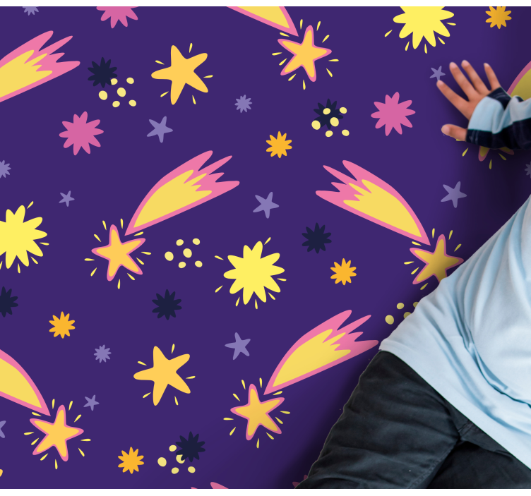 Stjärnfallmönster Vinylmatta Stjärnor - Tenstickers