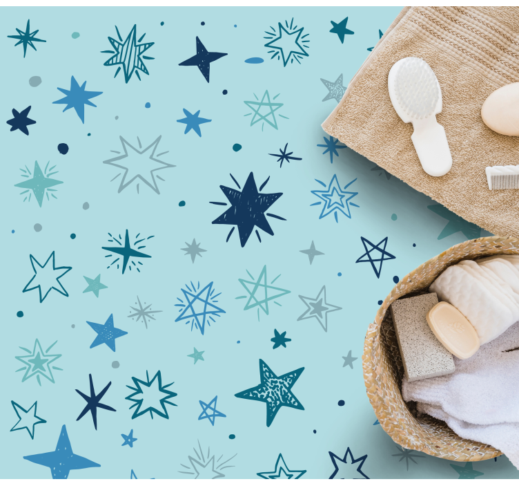 Blått nattmönster Vinylmatta Stjärnor - Tenstickers