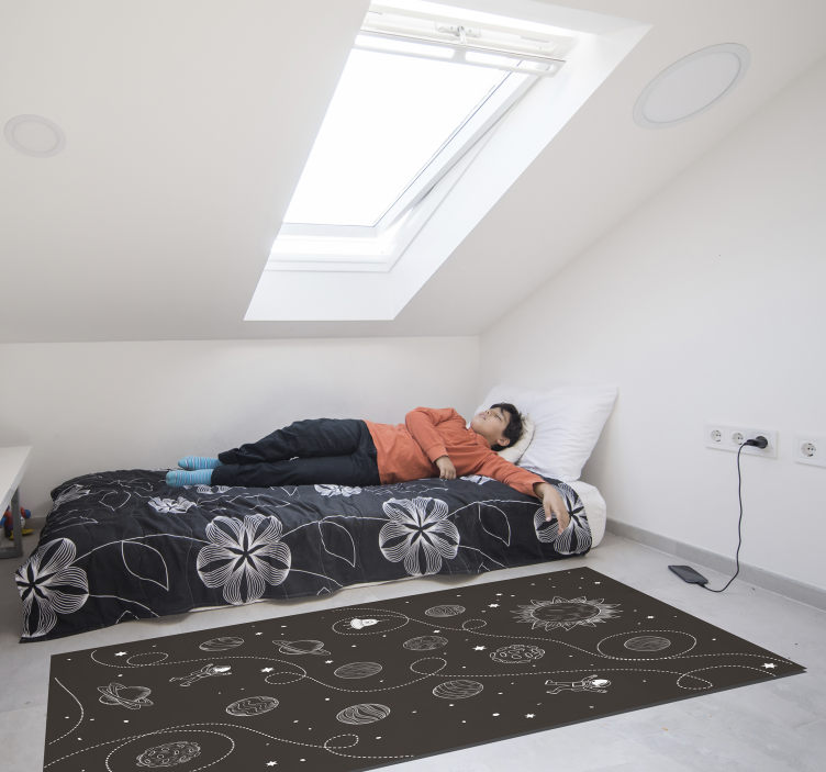 Fantastiska stjärnor och planeter som drar vinylmatta - Tenstickers