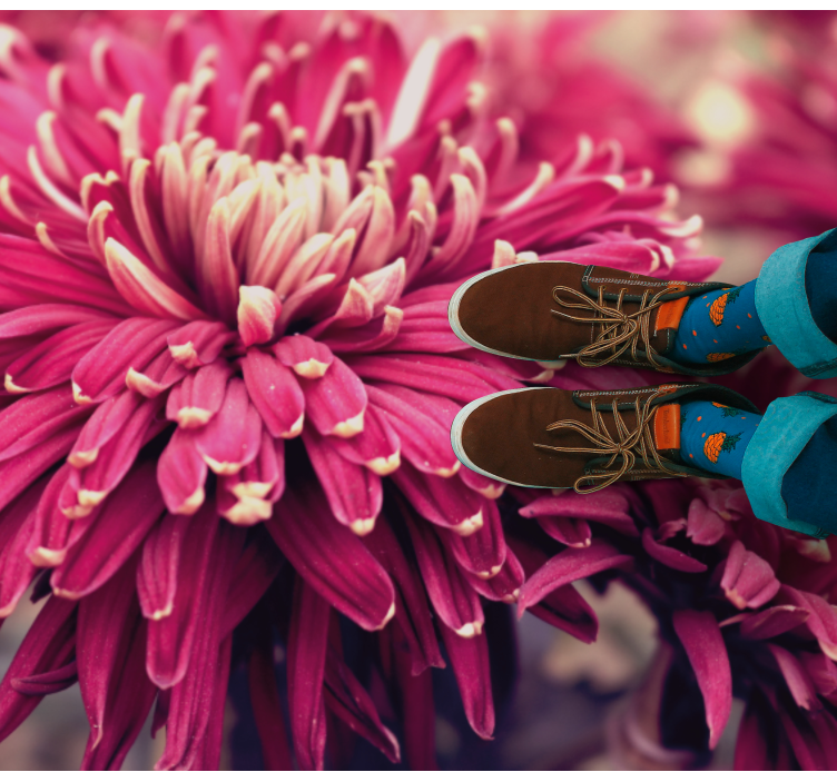 Stora blommor design blommor matta - Tenstickers