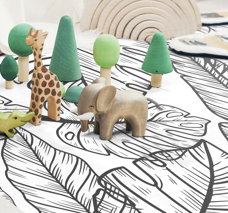 Stora lämnar blommor sovrum vinyl matta - Tenstickers