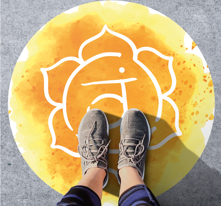 Strålande chakrasymbol Vinylmatta Mandala - Tenstickers