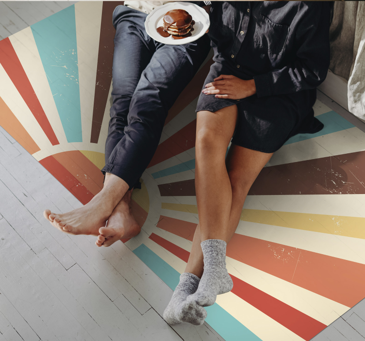 Sunburst ränder Vinlymatta randiga - Tenstickers