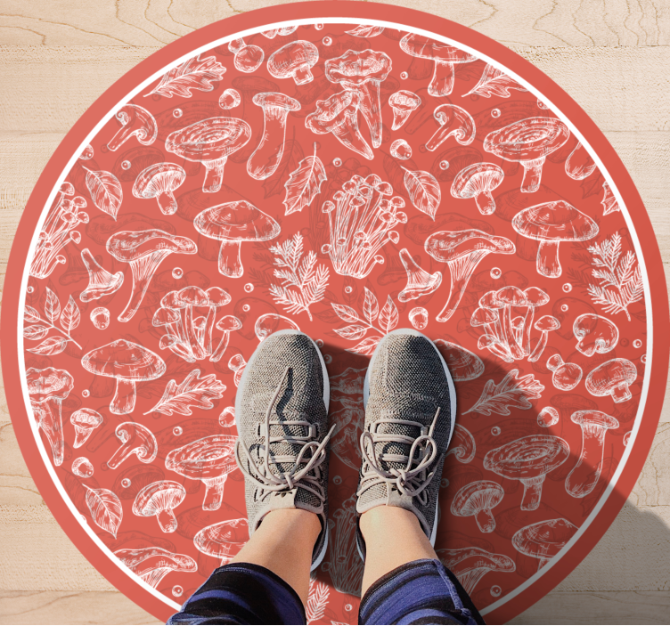 Svampillustration Vinylmatta natur - Tenstickers