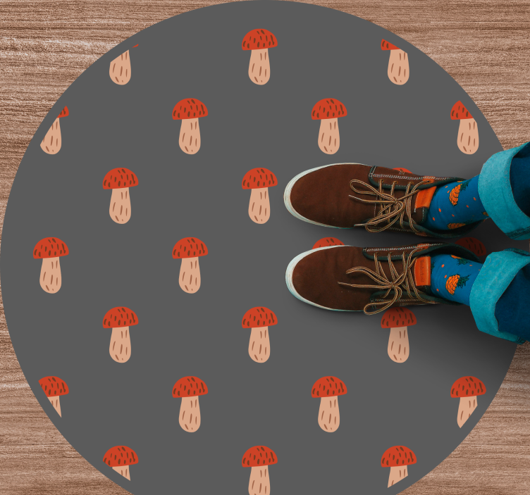 Svampmönstrad rund Vinylmatta Kök - Tenstickers