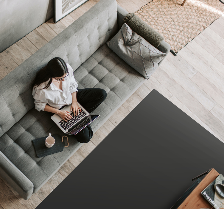 Svart Vinylmatta Vardagsrum - Tenstickers