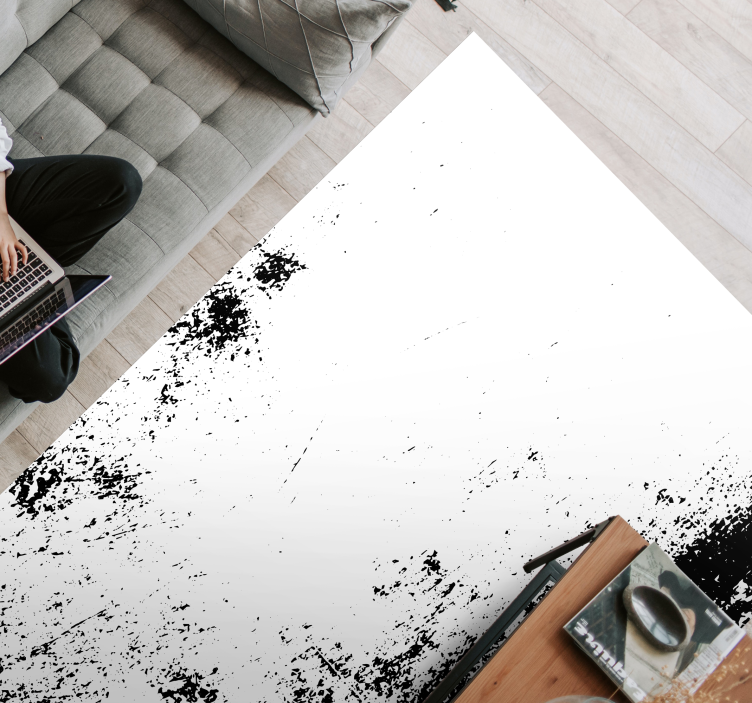 Svart och vit betong sten vinyl matta vinyl matta - Tenstickers