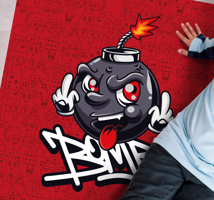 Swag baby bomb graffiti cartoon modern matta - Tenstickers