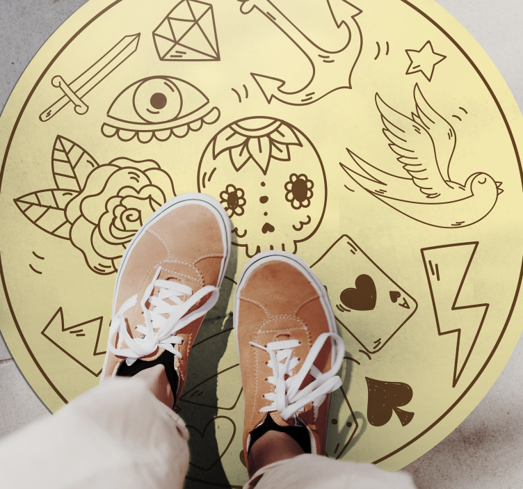 Tatueringssymboler Vinylmatta Ungdom - Tenstickers