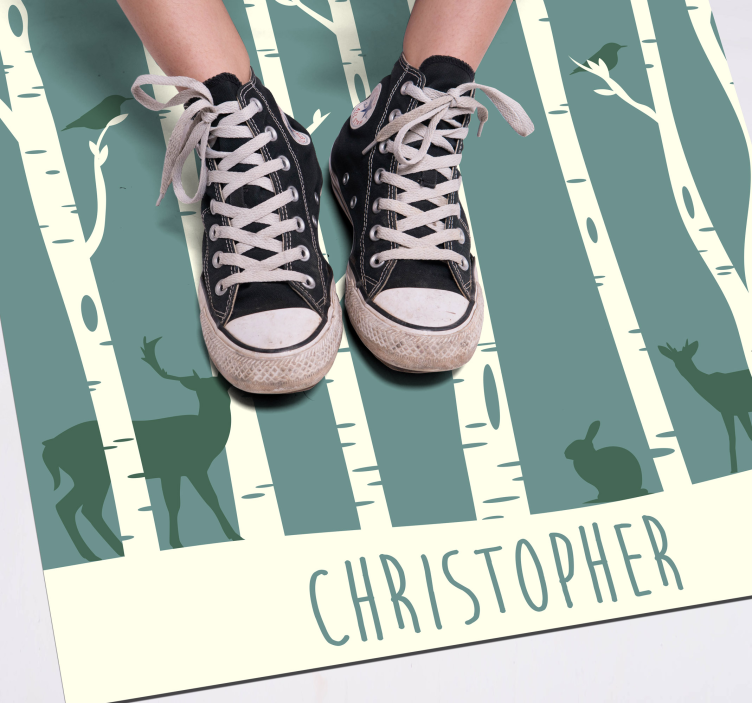 Temat skogsvänner Vinylmatta namn - Tenstickers