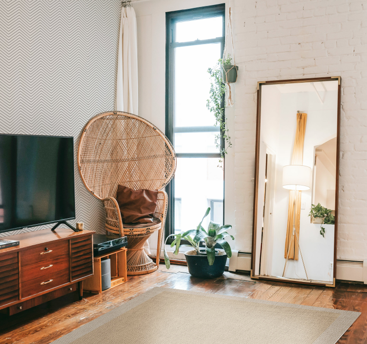 Teplon beige naturlig minimalistisk matta - Tenstickers