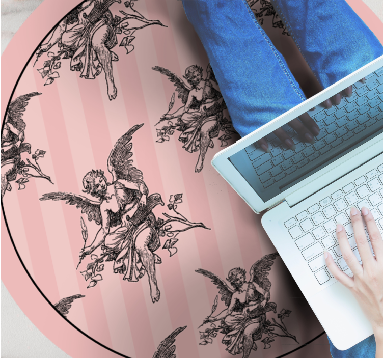 Toile jouy mönster konst design vintage matta - Tenstickers