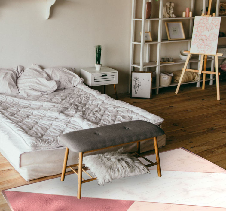 Triangulär marmor Vinylmatta sovrum - Tenstickers