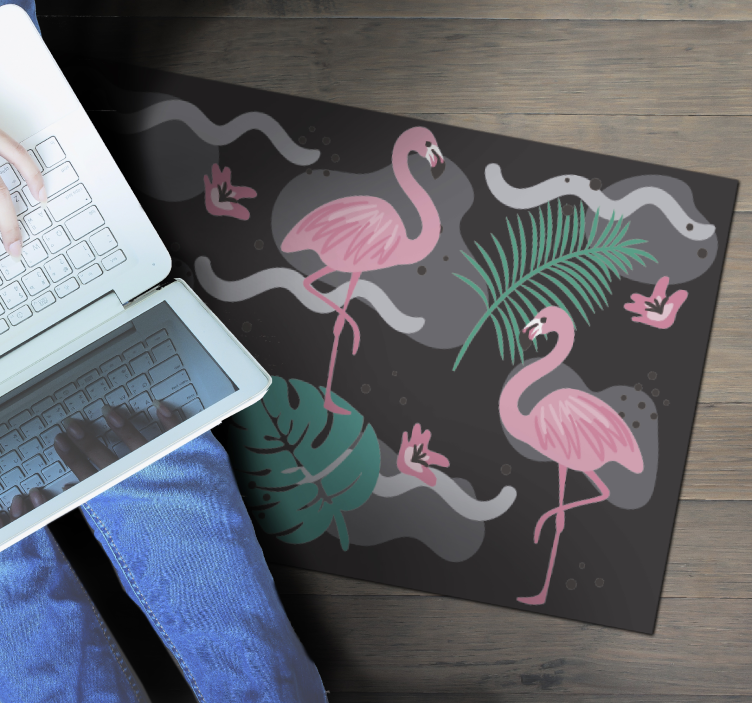 Tropisk flamingo mönster Vinylmatta djur - Tenstickers