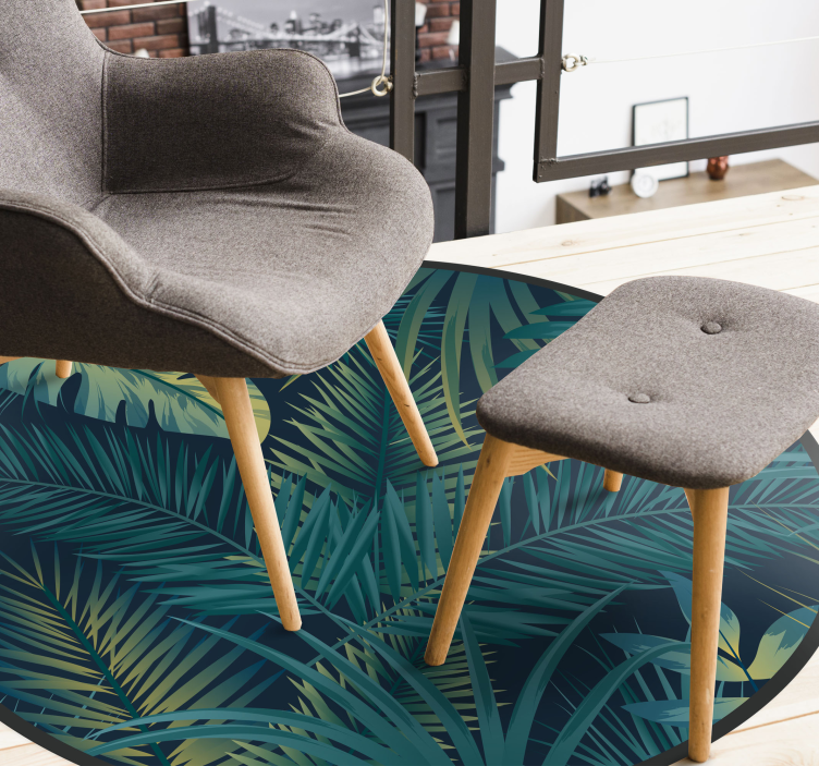 Tropiska lövverk ensemble Vinylmatta blommor och växter - Tenstickers