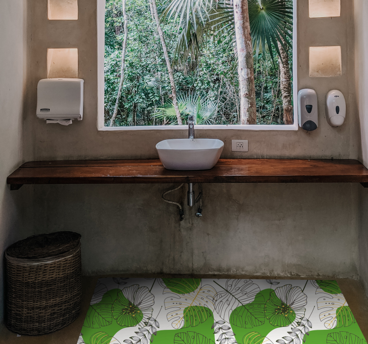 Tropiska monstera Vinylmatta blommor och växter - Tenstickers