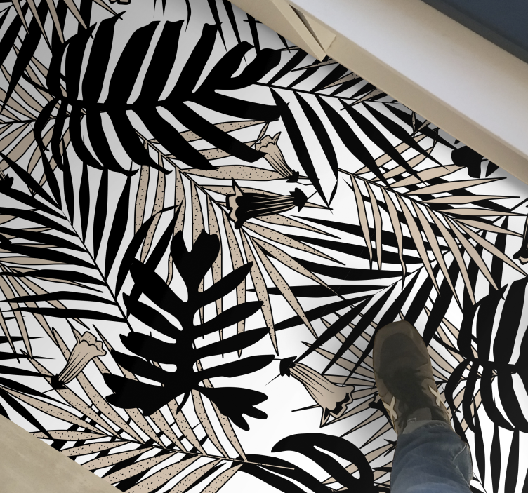 Tropiskt lövelement Vinylmatta natur - Tenstickers