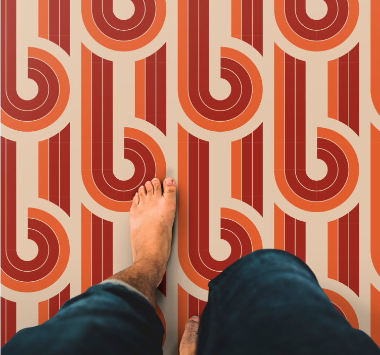 Tvåfärgade mönster på beige vintage matta - Tenstickers