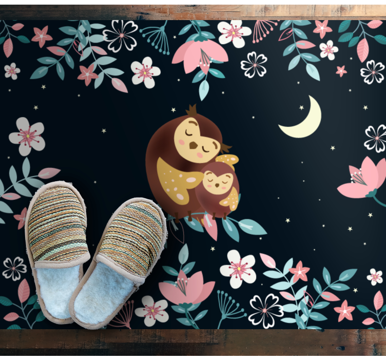 Uggla mamma och dotter sovrumsmatta - Tenstickers