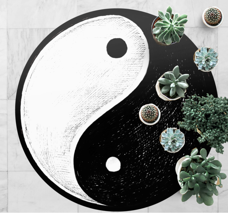 Original yin yang balans modern matta - Tenstickers