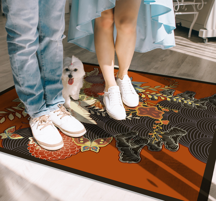 Utarbetat botaniskt element Vinylmatta blommor och växter - Tenstickers