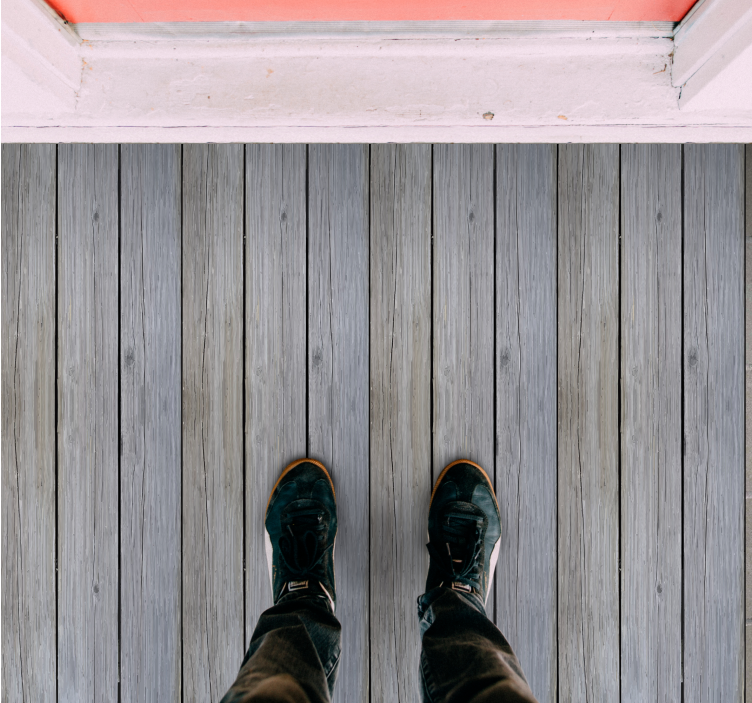 Väderbitna grå plankor Vinylmatta träeffekt - Tenstickers