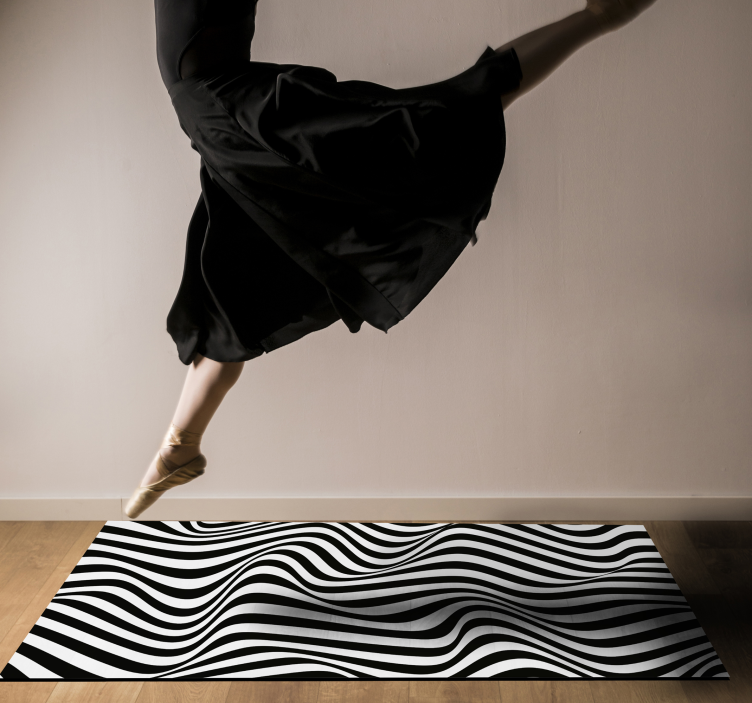 Vågigt kontrastmönster Vinlymatta randiga - Tenstickers