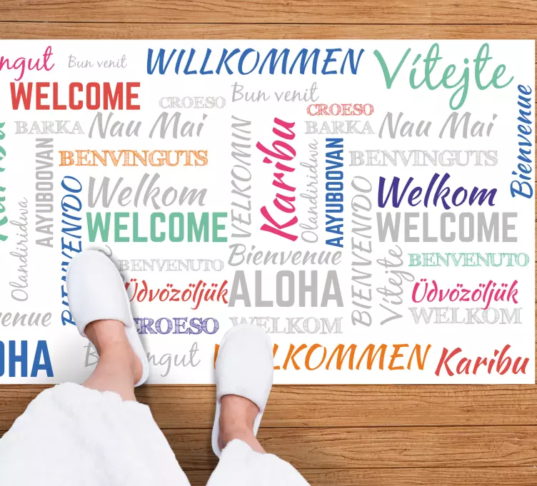 Välkommen aloha karibu Vinylmattor med fraser - Tenstickers