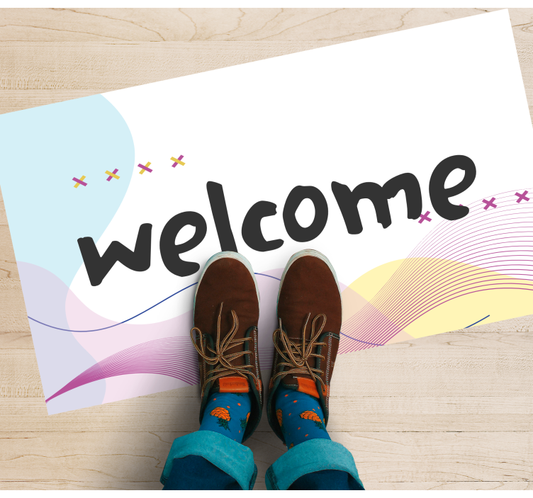 Välkomna moderna bokstäver entré kakel - Tenstickers