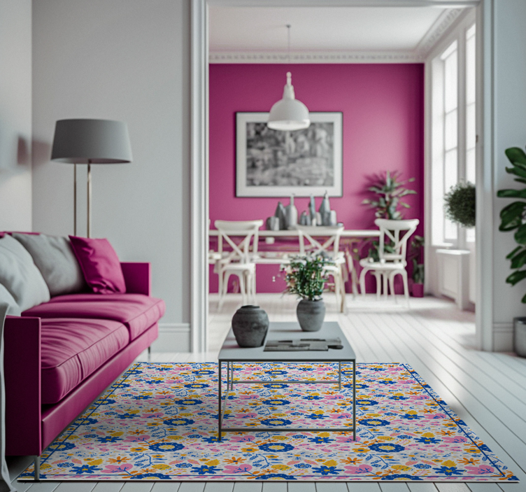 Vårens blommor vinylmatta natur - Tenstickers