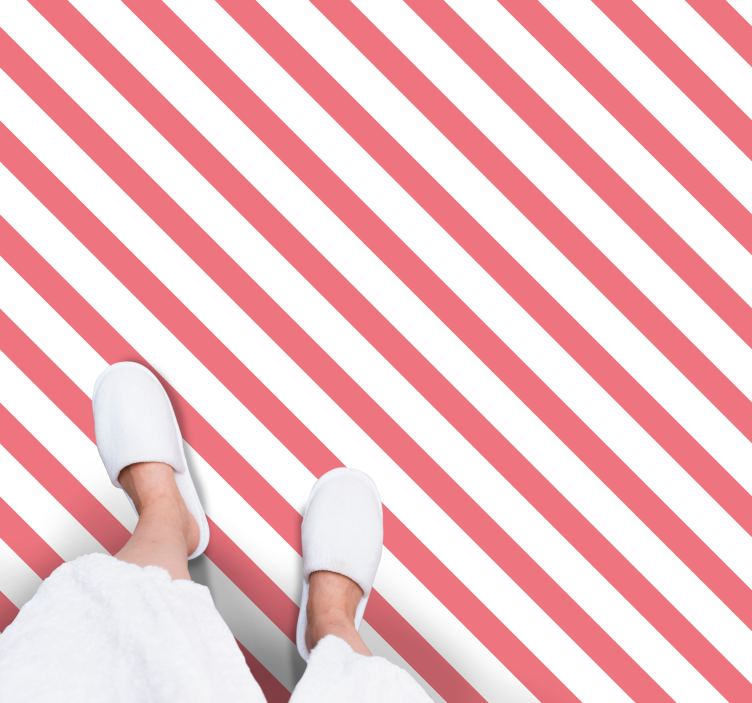 Vertikala vita och rosa mönster ränder matta - Tenstickers