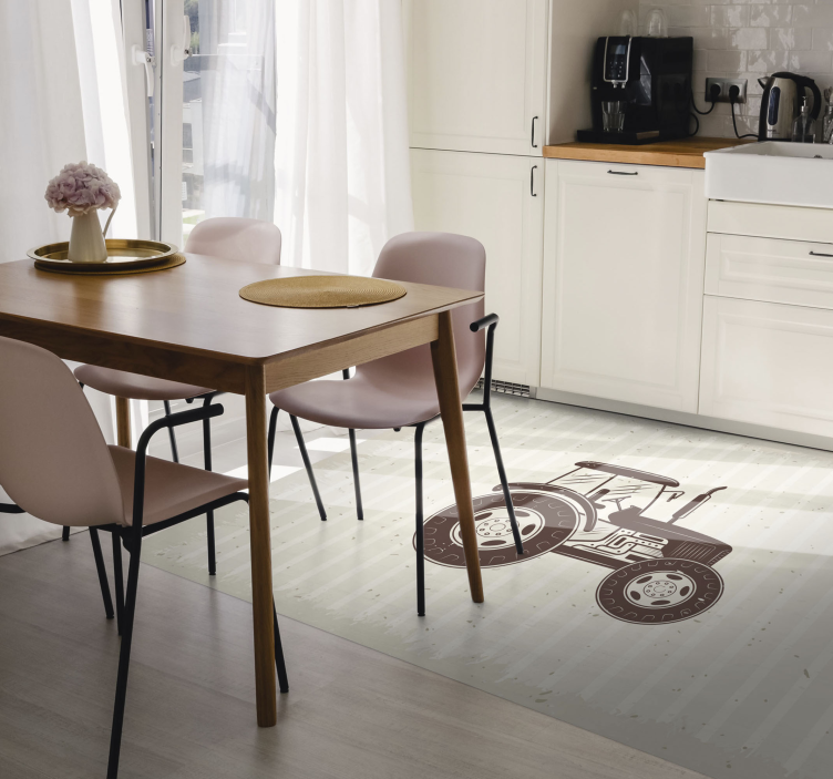 Vintage lantbrukstraktor vintage vinylmatta - Tenstickers