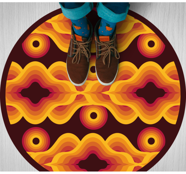 Vintage spiralmotiv Vinylmatta Mosaik - Tenstickers