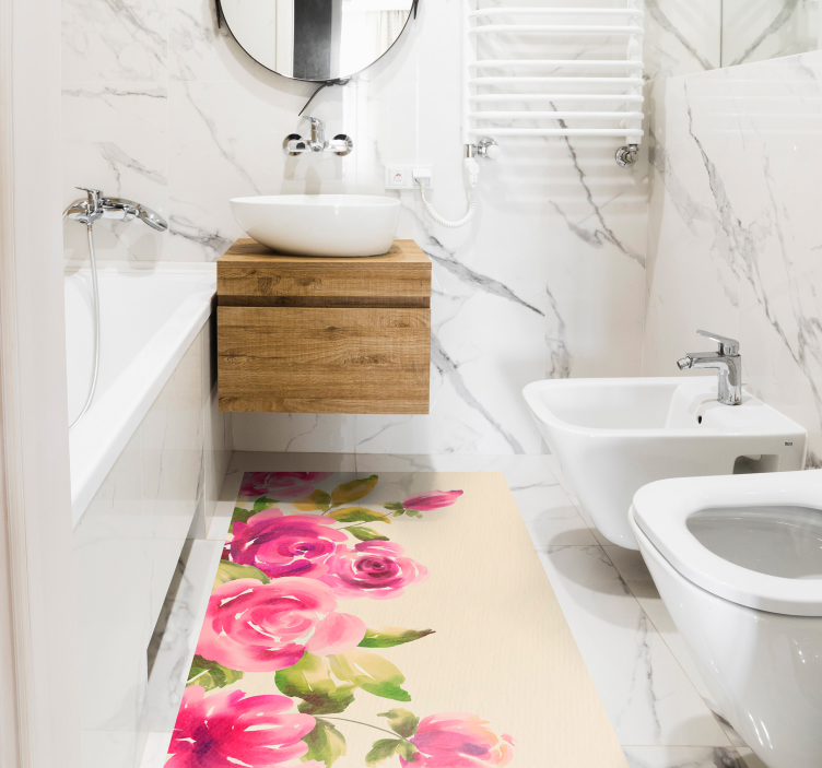 Vinylmatta blommor och växter rosa blommor design - Tenstickers