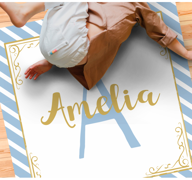 Vinylmatta med namn initialstil - Tenstickers