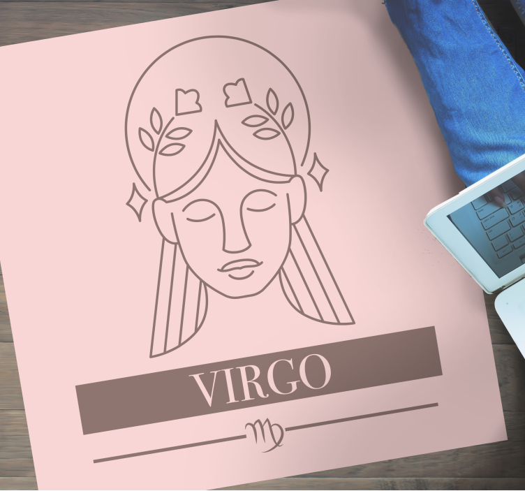 Virgo rosa kort zodiac design vardagsrum matta - Tenstickers