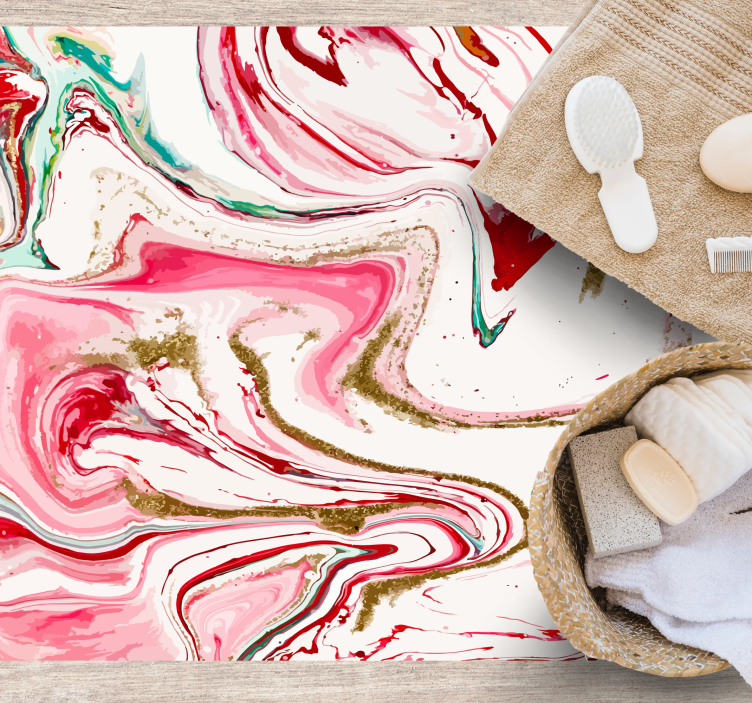 Virvlande rosa elegans Vinylmatta modern - Tenstickers