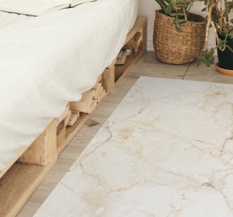 Vit klassisk marmor effekt sten vinyl matta - Tenstickers