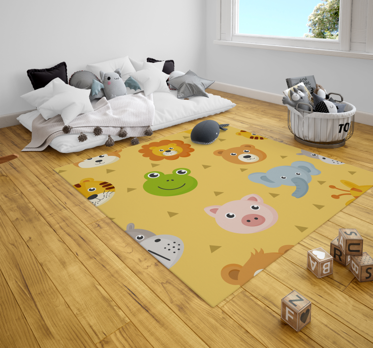 Underbara zoo djur baby vinyl matta - Tenstickers