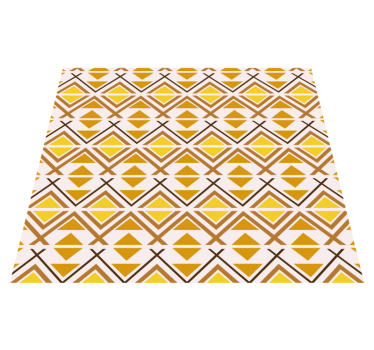 Geometrisk grafisk design Vinylmatta Gul - Tenstickers