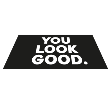 you look good text Vinylmatta badrum - Tenstickers